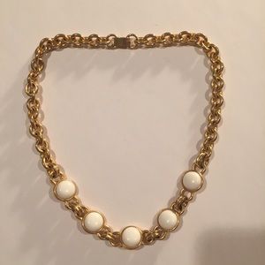 Vintage gold and white chain necklace
